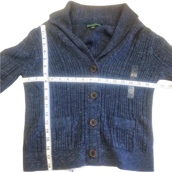 Lauren Jean Co. Navy V -Neck Cardigan Sweater M. - Picture 4 of 8